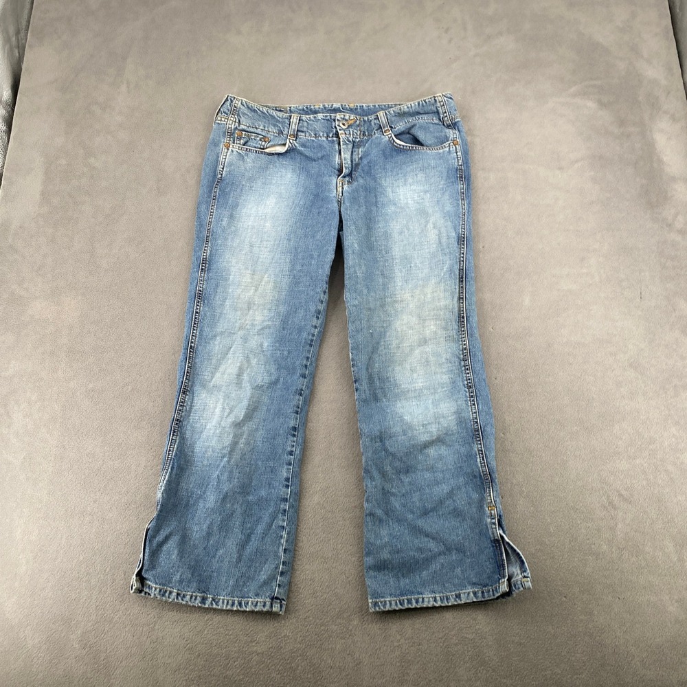 Lucky Brand Dungarees Decoy Crop Jeans Blue Vintage Made in USA Size 10/30
